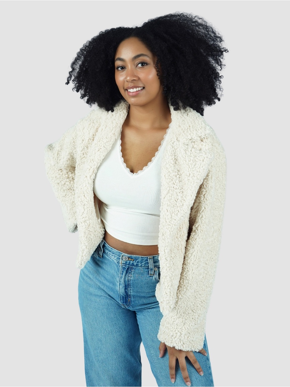 Self Esteem Cream Teddy Sherpa Jacket